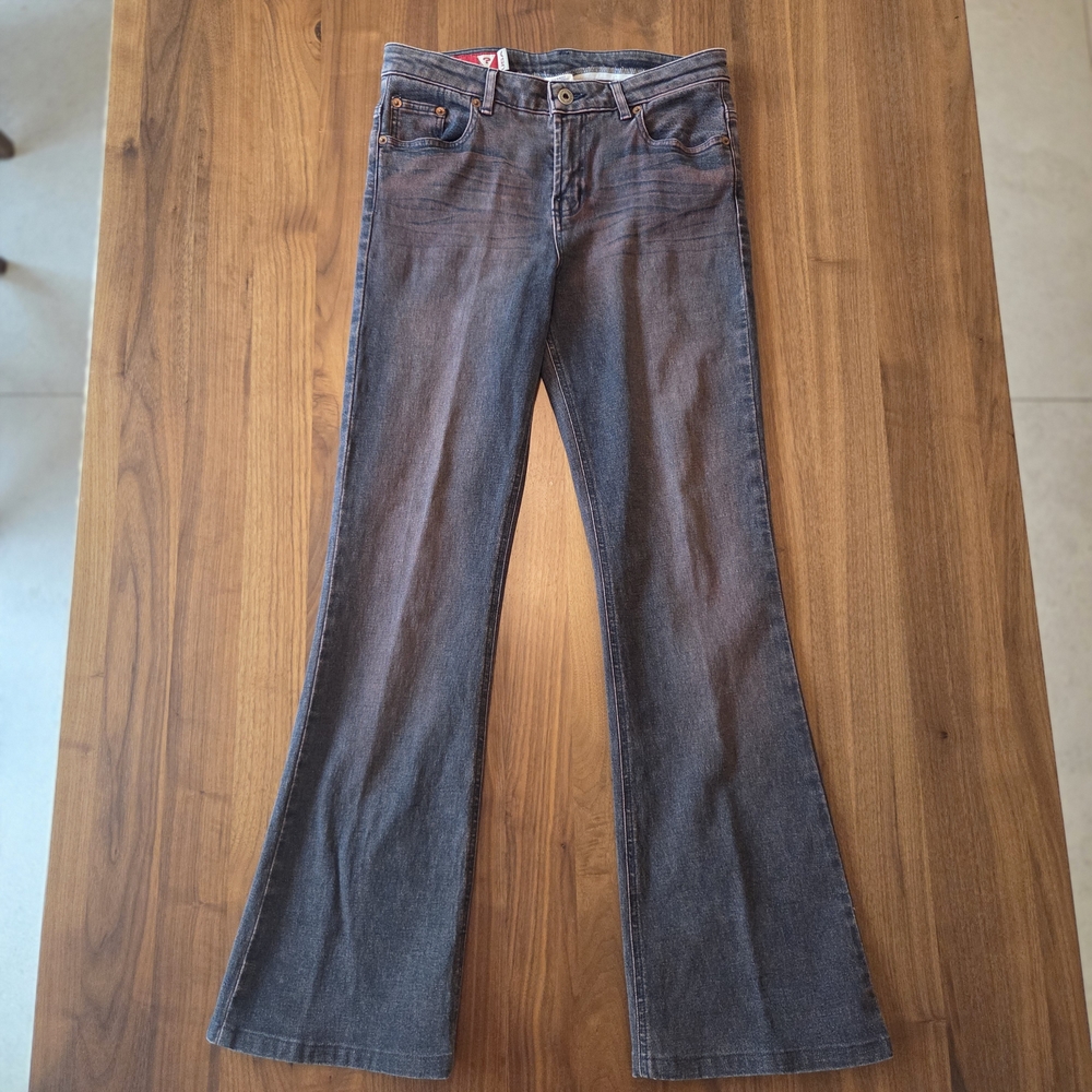Vintage Y2K GUESS Jeans Mid-Rise Bootcut Charcoal Purple Wash, Size 30
